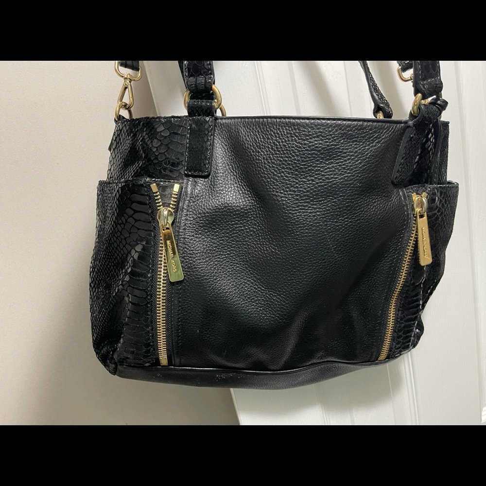 MICHAEL KORES EMBOSSED SNAKESKIN LEATHER PURSE